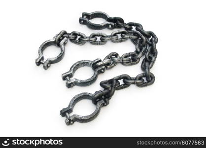 Metal shackles isolated on the white background