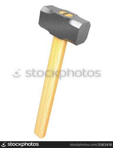 Metal sledge hammer isolated on white background