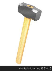Metal sledge hammer isolated on white background