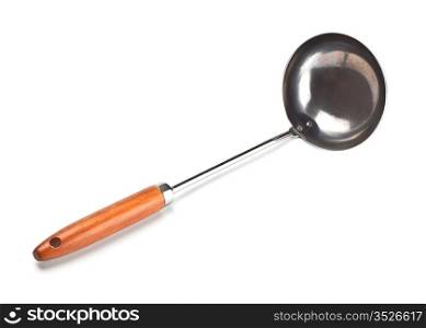 metal soup ladle isolated on white