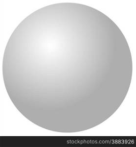 Metal sphere isolated - platinum. Illustration of metallic sphere isolated over white - platinum silver steel