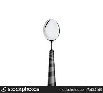metal spoon on white background