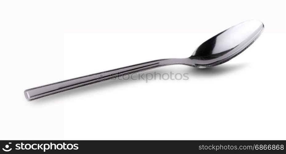 metal spoon on white backgrpund