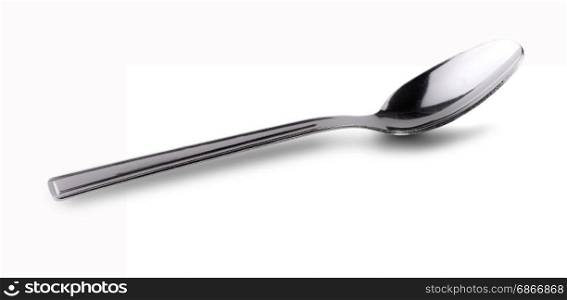 metal spoon on white backgrpund