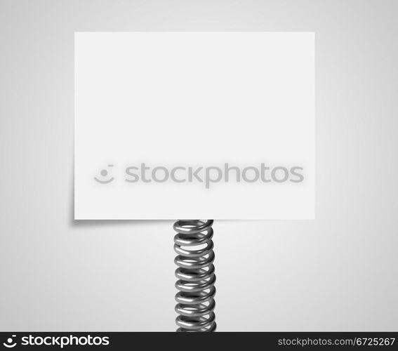 metal spring with note paper