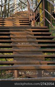 "Metal stairs to Lviv "Vysokyj Zamok" ( Lviv City, Ukraine)"