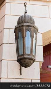 metal streetlight. Traditional Arabic metal streetlight