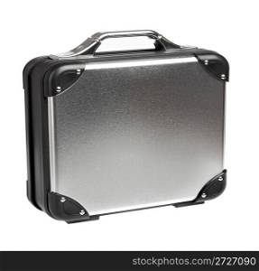 Metal suitcase on a white background...