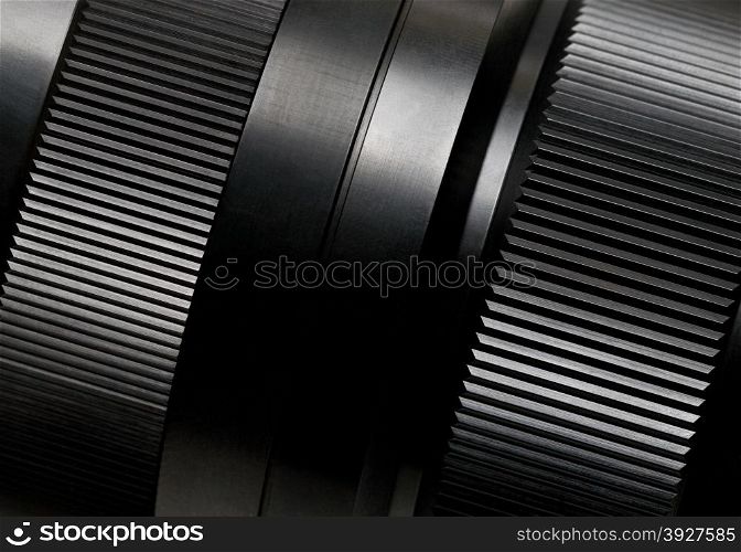 metal surface with embossed strips close-up abstract background