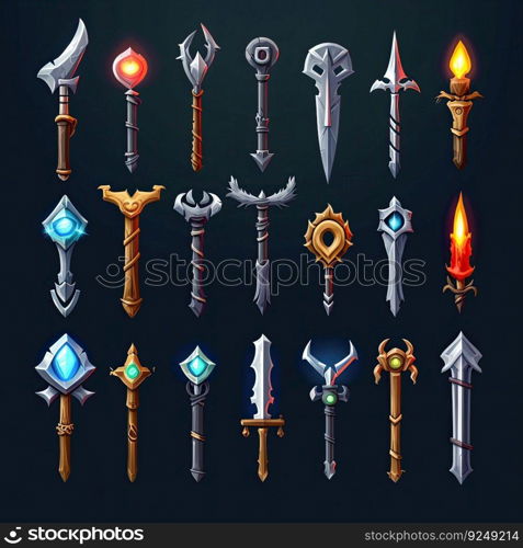 metal sword weapon game ai generated. old antique, dagger icon, symbol fantasy metal sword weapon game illustration. metal sword weapon game ai generated