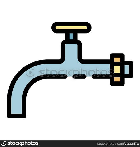 Metal tap icon. Outline metal tap vector icon color flat isolated. Metal tap icon color outline vector