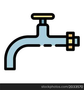 Metal tap icon. Outline metal tap vector icon color flat isolated. Metal tap icon color outline vector