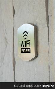 Metal WIFI sign in the hotel