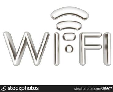 Metal WiFi symbol. 3d illustration