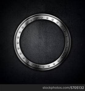 Metallic background with a circular frame