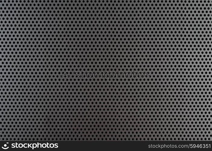 Metallic background with perforation of round holes