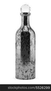 metallic bottle isolated on white background