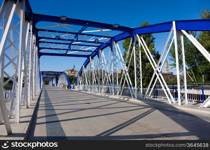 Metallic bridge of the Pilar, Zaragoza, Aragon, Spain
