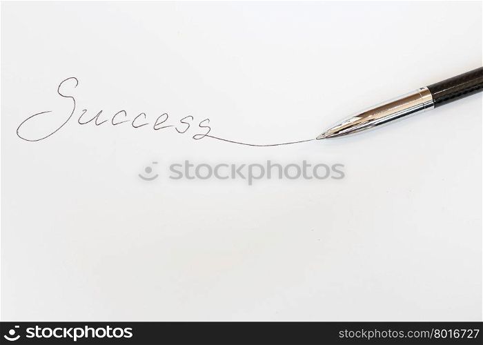 Metallic business pen isolated on white background