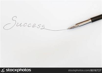 Metallic business pen isolated on white background