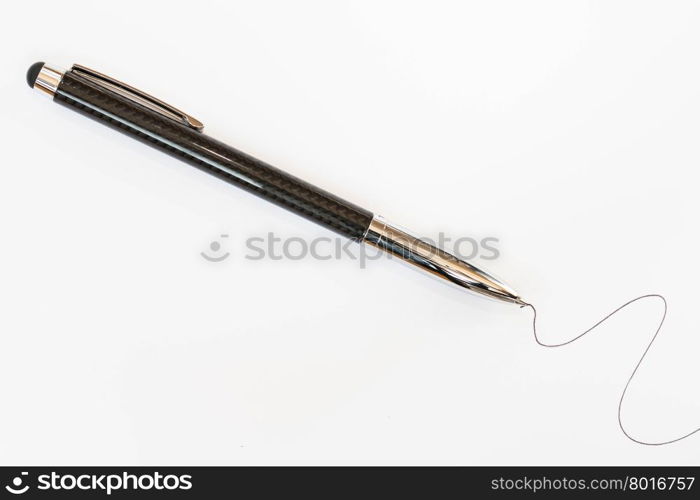 Metallic business pen isolated on white background