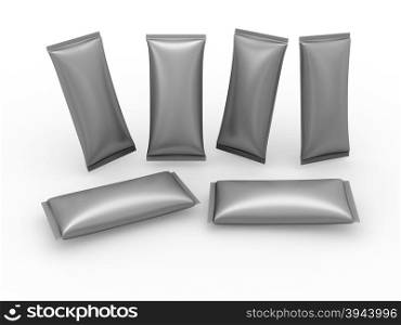Metallic foil blank flow wrap packet with clipping path, packaging or wrapper for Chocolate ,cookies, biscuit, milk bar, wafers, crackers, snacks or any kind of food