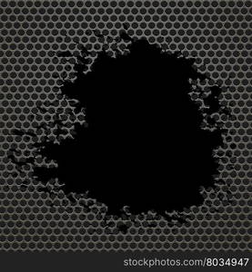 Metallic Grid Perforated Background. Metallic Grid Perforated Background. Black Splatters. Grey Metal Circle Pattern