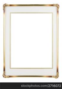 Metallic photo frame isolated on a white background.