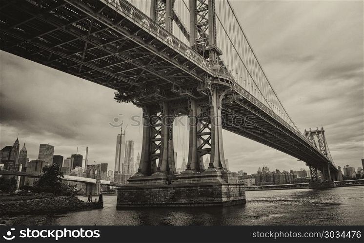 Metallic structure of Manhattan Bridge, New York City. Metallic structure of Manhattan Bridge, New York City.