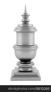metallic vase isolated on white background