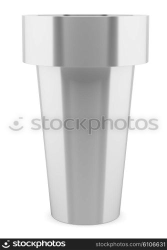 metallic vase isolated on white background