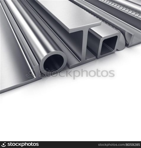 Metallurgy products. Metallurgy products set isolated on a white background.