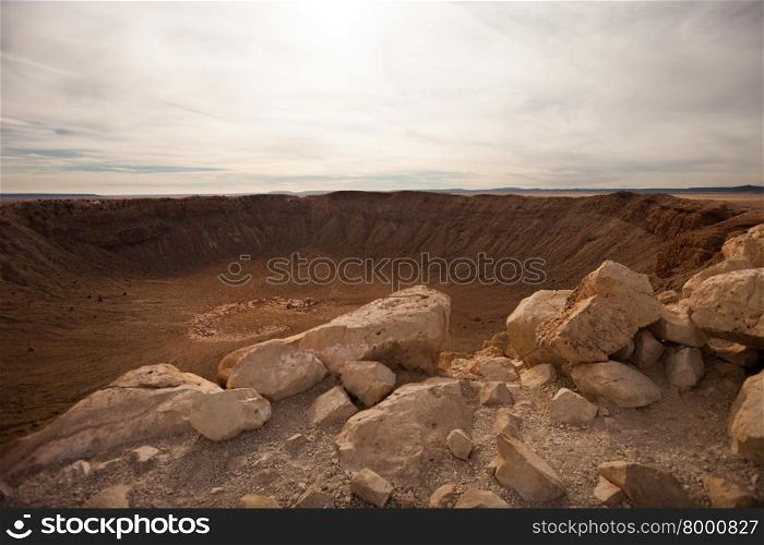 Meteor Crater (Barringer Crater), Arizona, in the afternoon