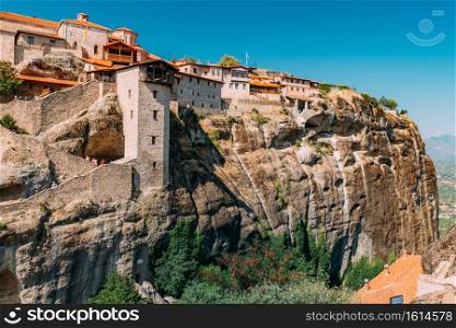 Meteora monasteries, Greece. The Monastery of Great Meteoron, the largest of the monasteries in Meteora