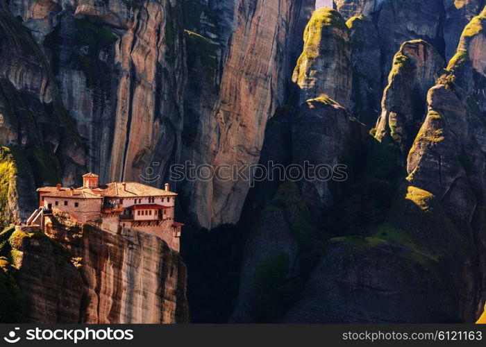 Meteora monasteries in Greece. Instagram filter.