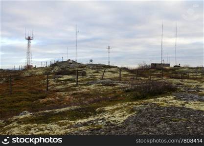 Meteorogical station on the mount near Murmansk, Russia