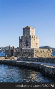 Methoni, Greece - August 10, 2018: The Methoni Venetian Fortress in the Peloponnese, Messenia, Greece. The castle of Methoni was built by the Venetians after 1209.. The Methoni Venetian Fortress in the Peloponnese, Messenia, Greece.