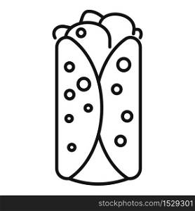 Mexican burritos icon. Outline mexican burritos vector icon for web design isolated on white background. Mexican burritos icon, outline style