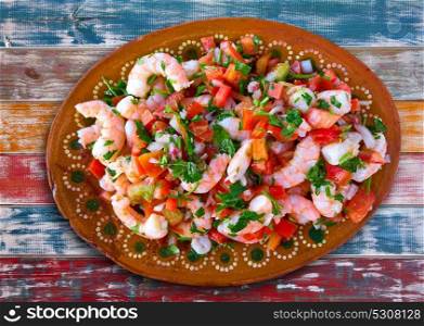 Mexican Ceviche recipe with shrimp seafood from Caribbean