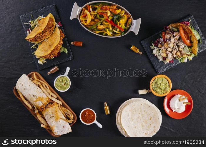 mexican food composition. Beautiful photo. mexican food composition