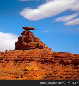 Mexican Hat rock US 163 Scenic road near Monument Valley in Utah