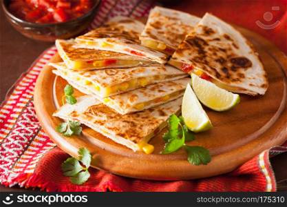 mexican quesadilla with tomato corn cheese