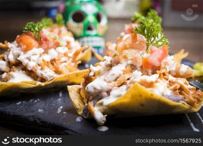 Mexican style tostados tacos