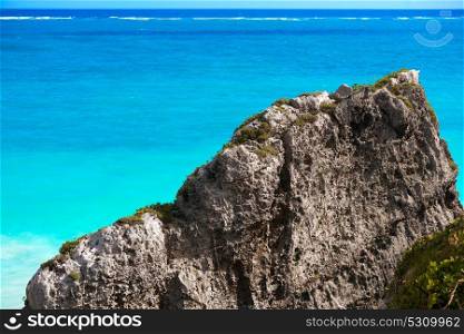 Mexican Tulum with Caribbean sea of Riviera Maya Mexico