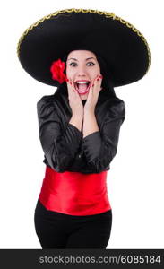 Mexican woman isolated on the white background