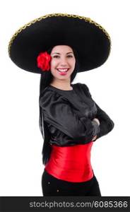Mexican woman isolated on the white background