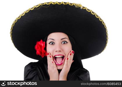 Mexican woman isolated on the white background
