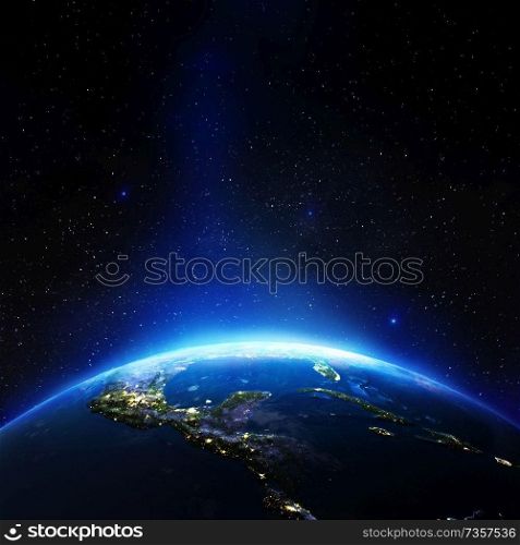 Mexico and Caribbean. Elements of this image furnished by NASA. 3d rendering. Mexico and Caribbean