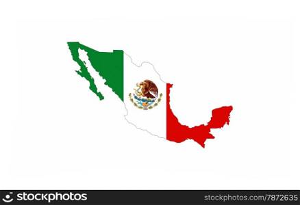 mexico country national flag map shape illustration