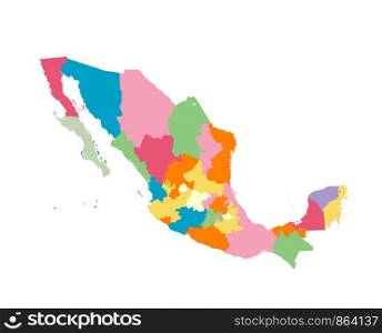 Mexico map in watercolors over white background